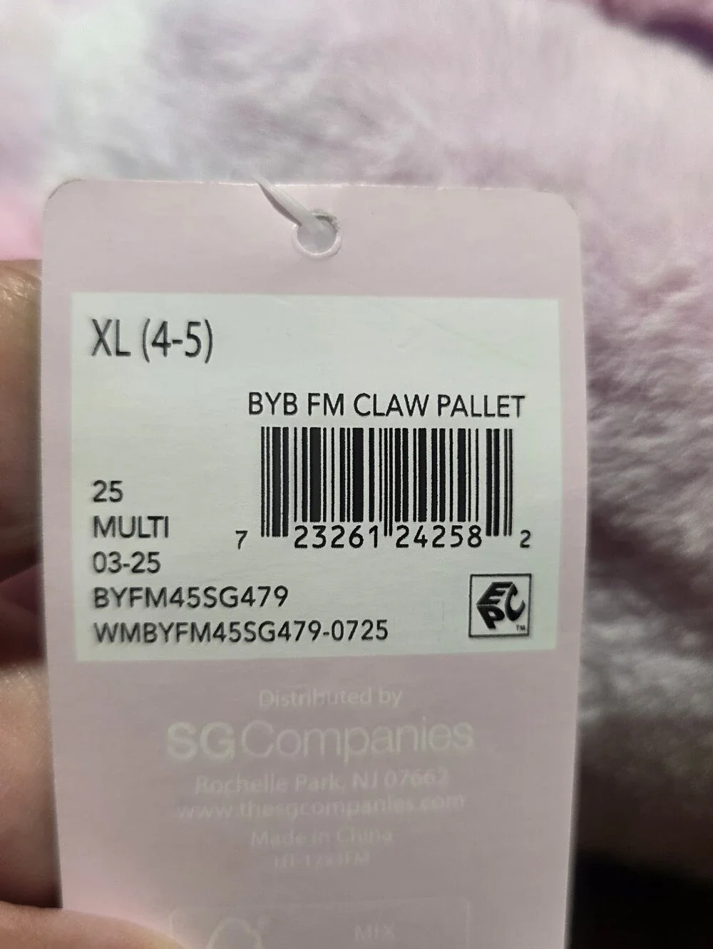 Feetmoji Monster Claw Slippers Multicolor Pastel Tie Dye Size XL (4-5)